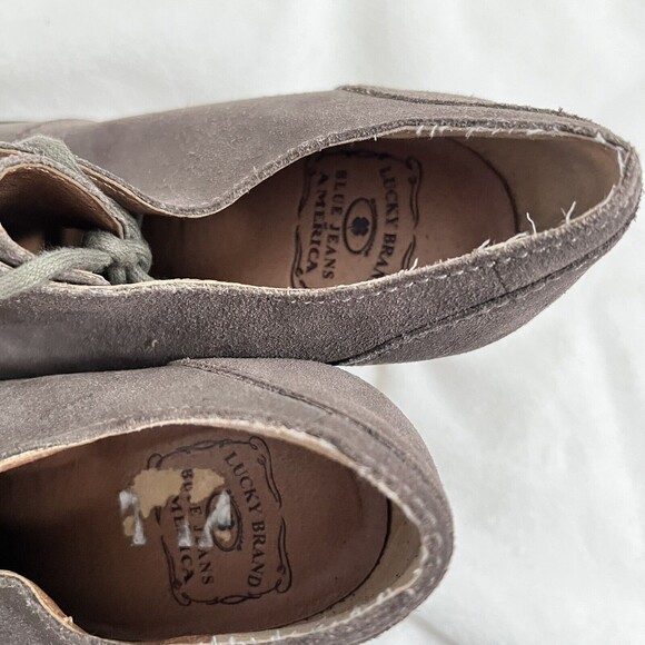 Lucky Brand Mystique Brown Taupe Boots Lace up Size 7.5 M Twee Contemporary - Picture 5 of 7